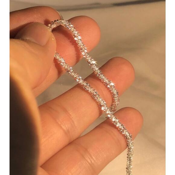 925 Sterling Silver Women Chain Bracelet – Fits 6–7 Inch Wrist, Lobster Clasp - Picture 2 of 3